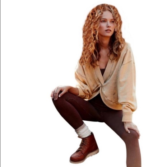 Free People Front to Back Sweatshirt Small 2 4 French Terry Twisted WEAR 2 WAYS - Picture 5 of 14